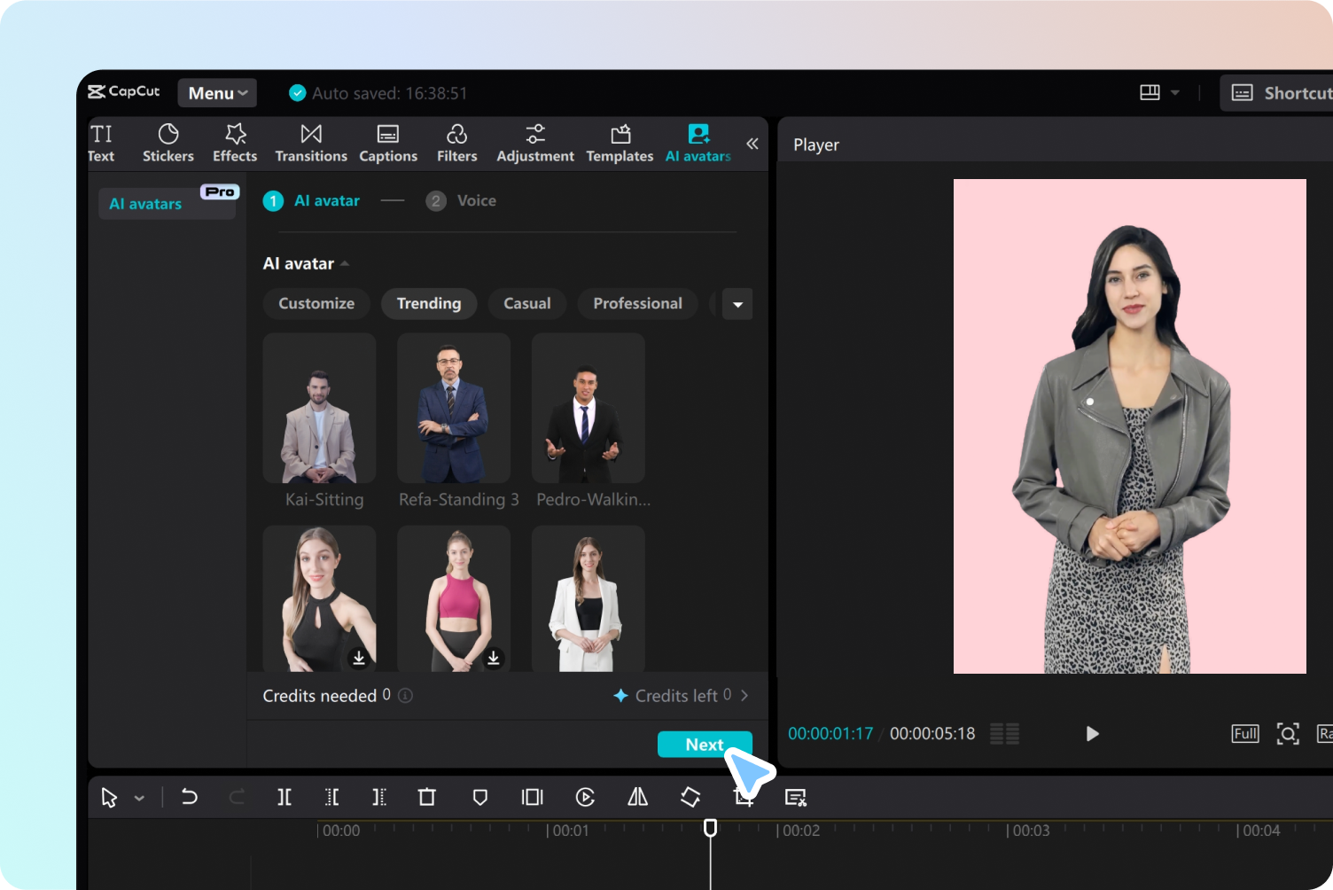 Creați un avatar AI  